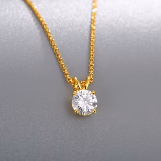 Heißer Verkauf Edlen Schmuck Vvs Moissanit Anhänger 925 Sterling Silber Frauen Engagement Solitaire Diamant Halskette