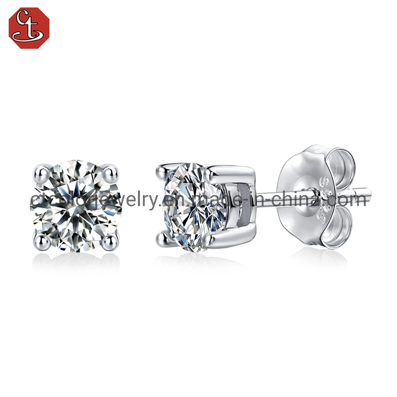 Wholesale fashion new jewel simple style moissanite GRA certification ear stud for girls and women