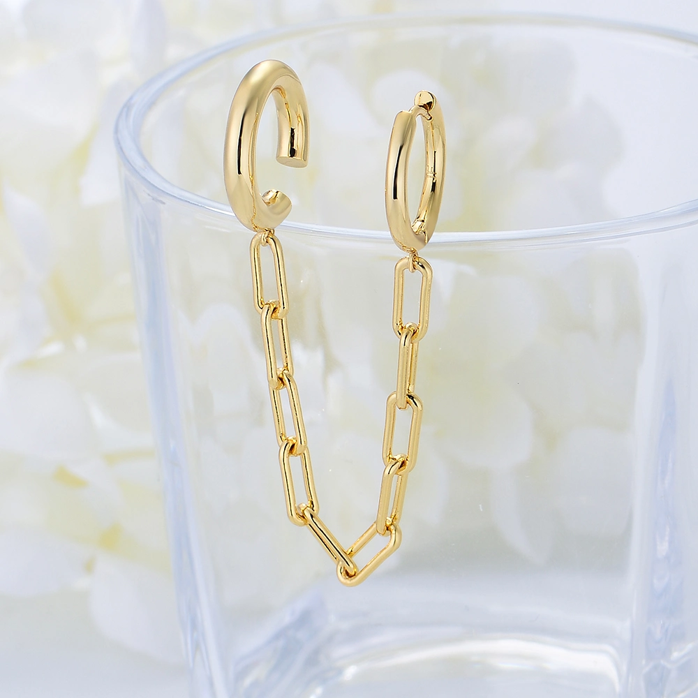 High Quality Women Jewelry Link Chain Ear Cuff Gold Plated Huggie