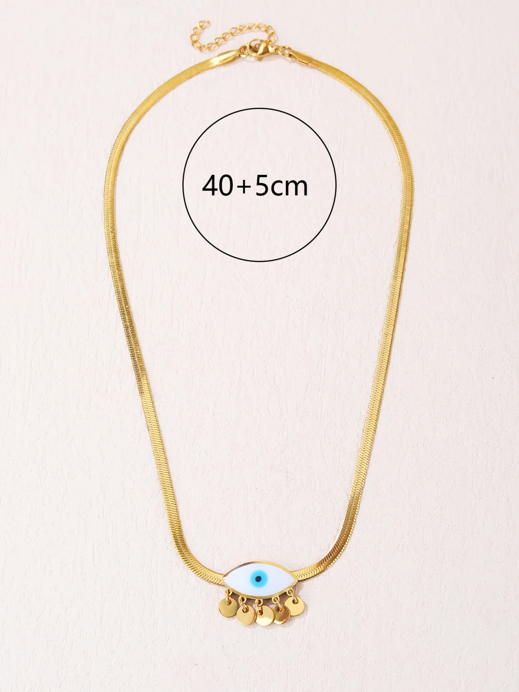 New Fashion Stainless Steel Necklace Blue Eye Shape for Lady and Man