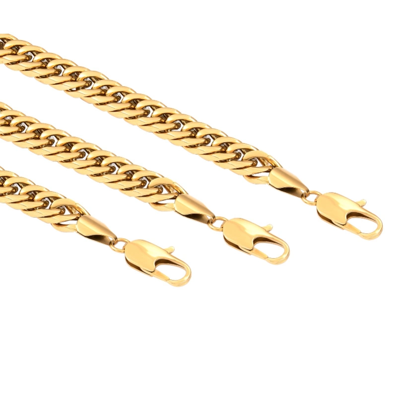 Chunky Thick Cuban Link Chain Necklace for Hip Hop Men Lady Fashion Jewelry 14K Gold Plated