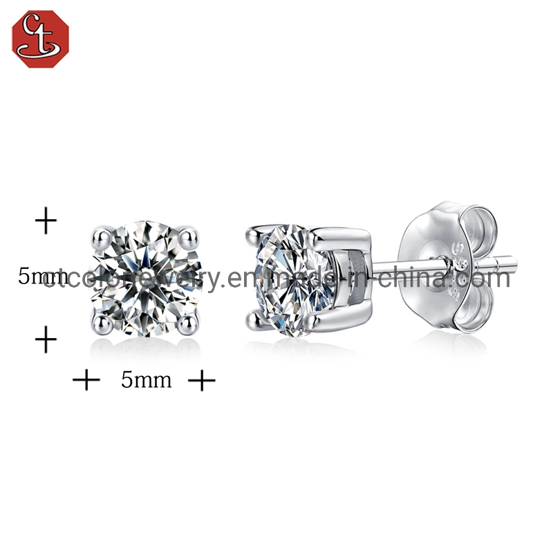 Wholesale fashion new jewel simple style moissanite GRA certification ear stud for girls and women