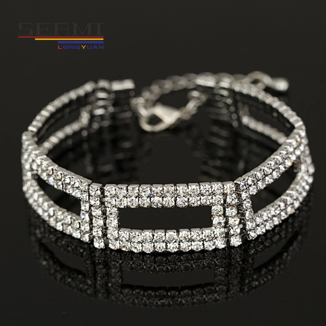 Fashion Rhinestone Gold Filled Plated Crystal Wrist Bracelet for Women