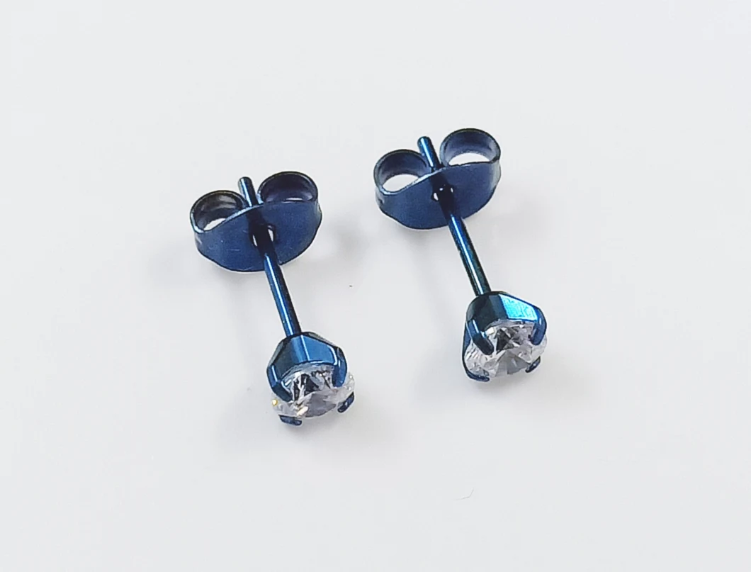 Fashion Jewelry ASTM F136 Titanium G23 Titanium Earrings CZ Hinged Ring Ear Piercing Ear Studs Tper12