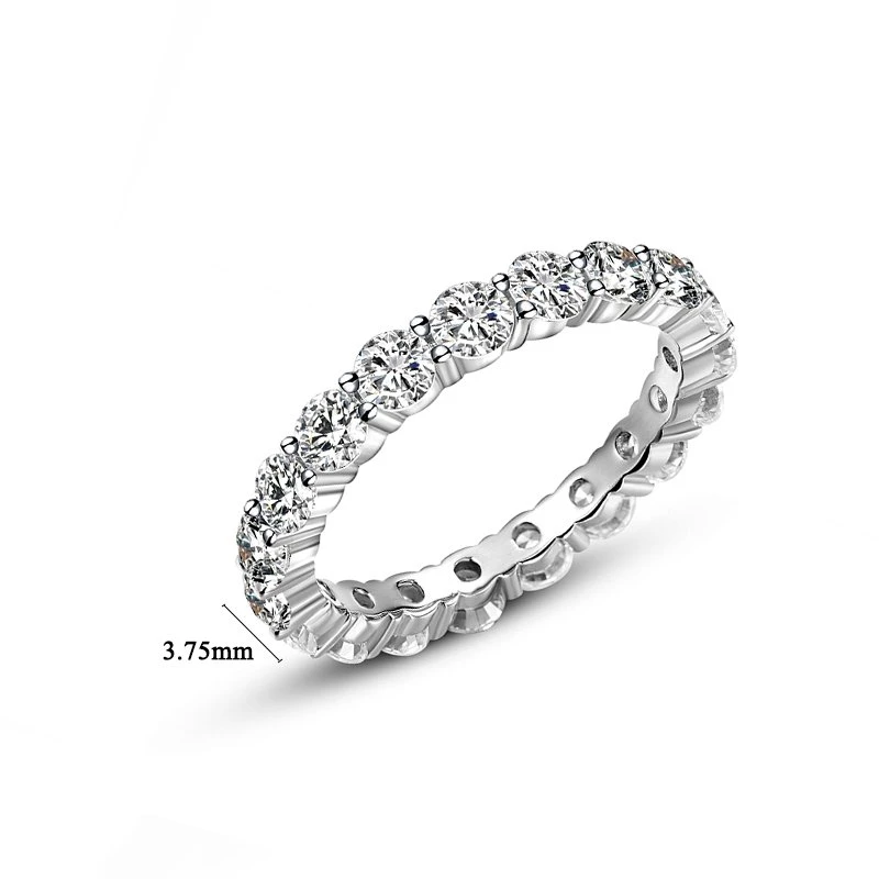 925 Sterling Silver Jewelry Man Wedding Band CZ Infinite Ring Luxury