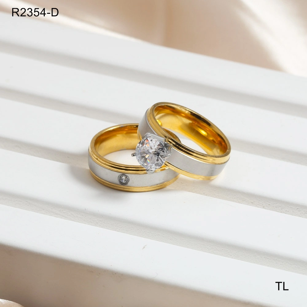 Manufacturer Custom High Quality Fashion Jewelry 18 K Gold Ring Water Proof New Arrivals Couple Ring Women and Man Cheap Diamond Ring