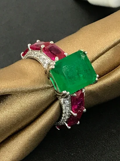 Fashion Rings Rubin- und Fusion-Smaragd-Zirkonia-Ring für Damen
