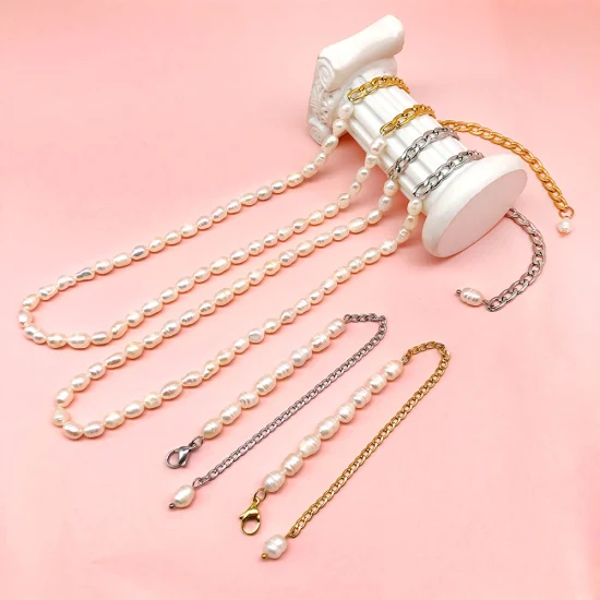 Hersteller maßgeschneiderte Edelstahlfarbe, 18 Karat PVD vergoldetes Edelstahl-Perlenarmband Großhandel im weiblichen Stil