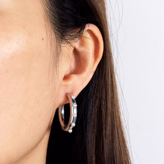 Heißer Verkauf, nicht anlaufende Edelstahl-Schmuck-Creolen, vergoldete runde Creolen, klobige Ohrringe
