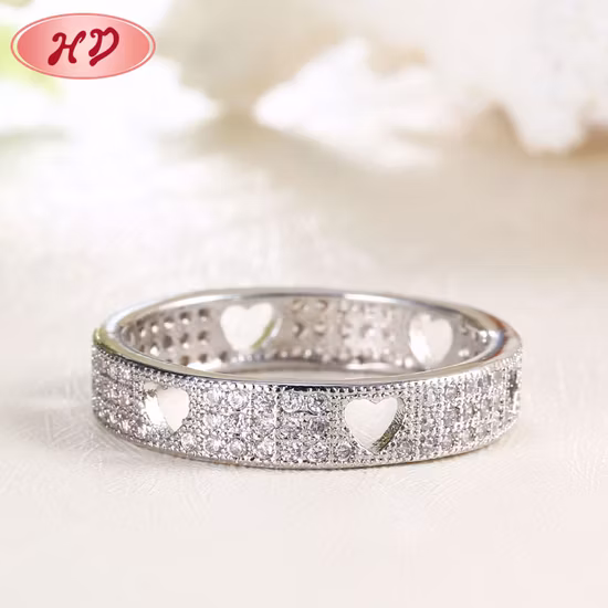 Großhandel mit individuellem Modeschmuck, zierlicher 18 Karat vergoldeter Fingerschmuck für Damen, 316L-Edelstahl, klobige Gliederkette, Herzringe