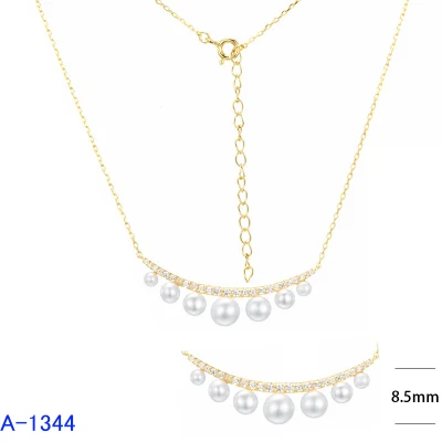 Neues Modell Modeschmuck 925 Sterling Silber Birne CZ Halskette für Frauen