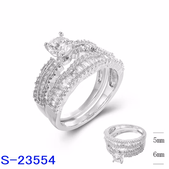 925 Sterling Silber Modeschmuck Zirkonia Stein Paar Ehering für Frauen